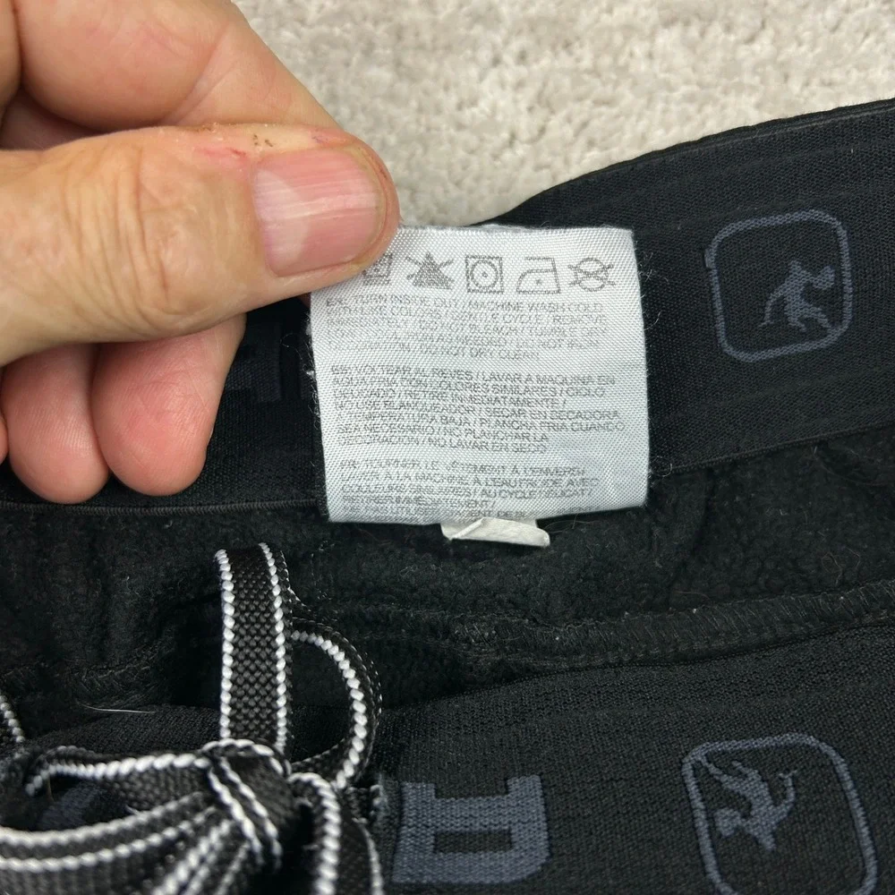 AND1 Solid Track Pants M Black Fleece Lined Athleisure Gorpcore Sportswear